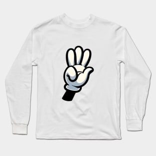 Mickey White Gloves fanart Long Sleeve T-Shirt